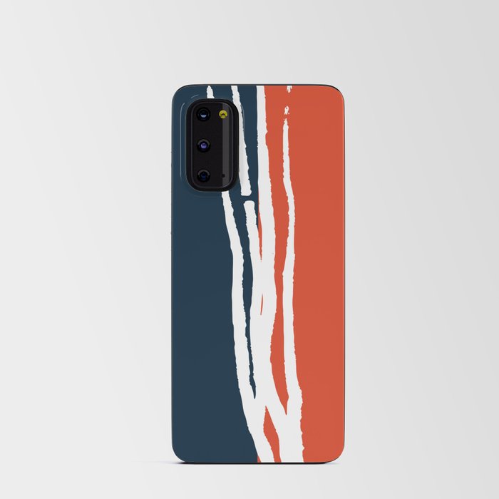 Abstract Line Art Blue Orange White Android Card Case
