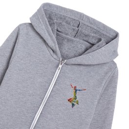 watercolor skating Kids Zip Hoodie