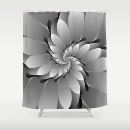 3D Floral Spiral Art Shower Curtain