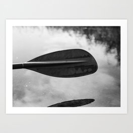 Paddle of a kayak - black and white outdoor photography Art Print