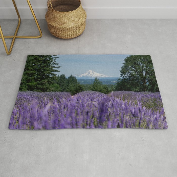 Lavender Field With a View Rug
