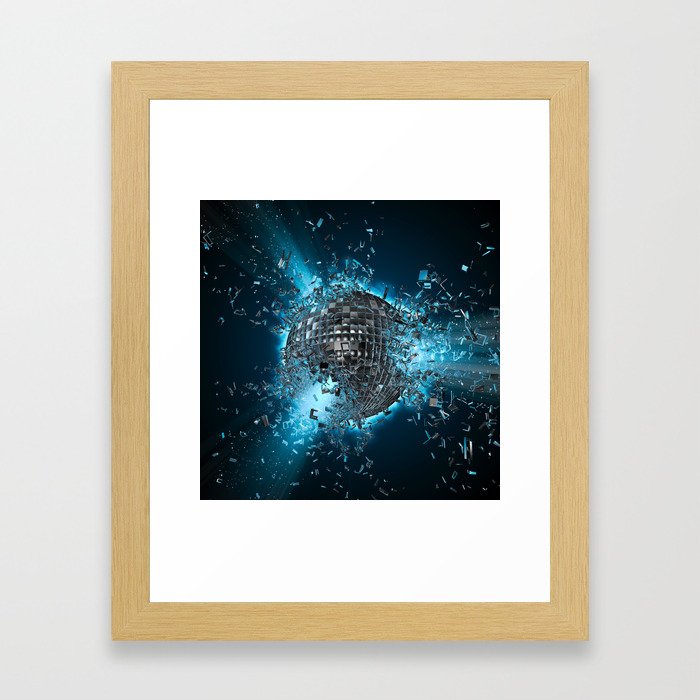 Disco planet explosion Framed Art Print
