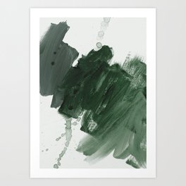 brushstrokes 11 greenish  Art Print