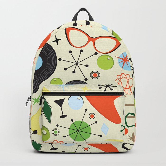 Retro 50's 60's Vintage Fashion Pattern Backpack