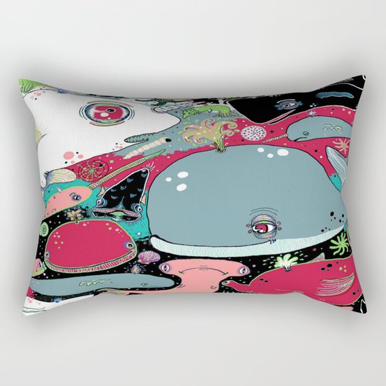whale narwhal hammerhead shark sealife Rectangular Pillow