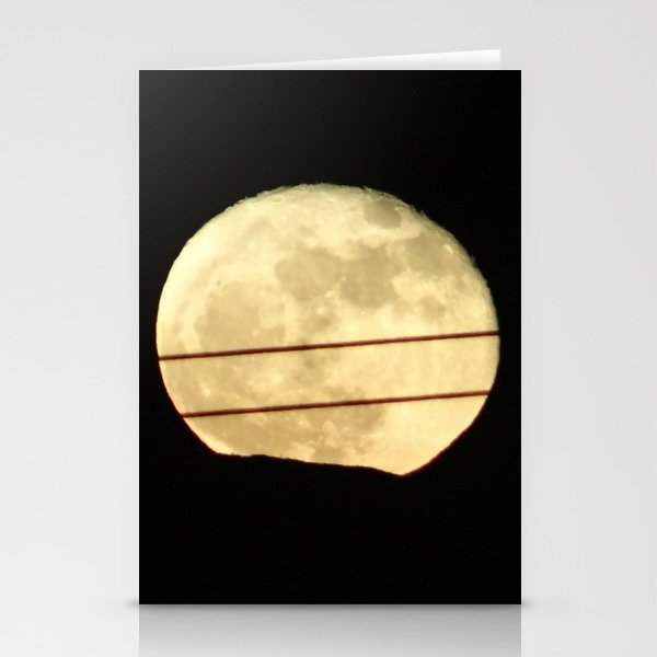 Super Moon Rises behind Mountain Stationery Cards