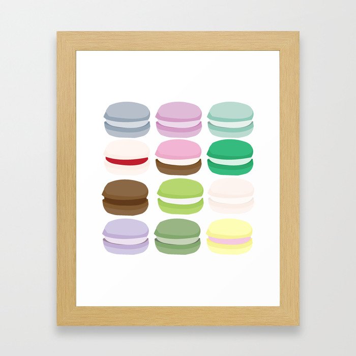 Colourful Macarons Framed Art Print