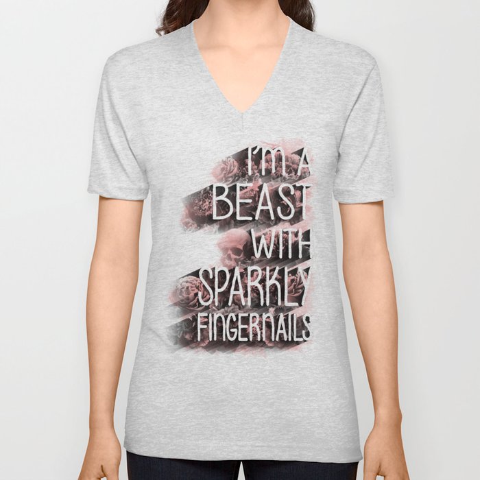Sparkly Beast V Neck T Shirt