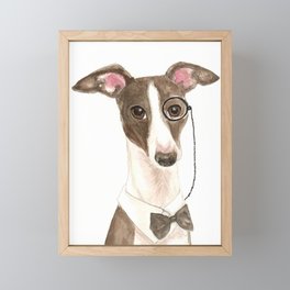 Italian Greyhound Geek Framed Mini Art Print