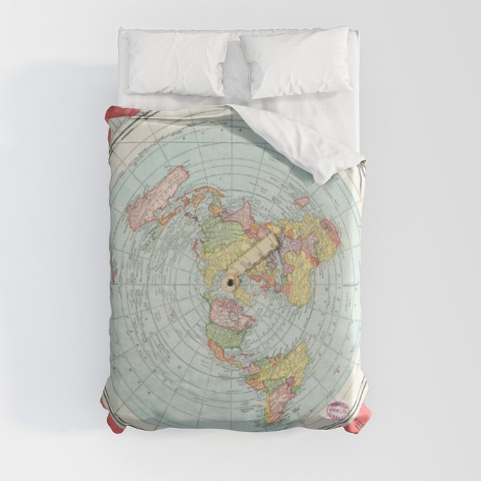 Alex Gleason's New Standard Map Of The World Flat Earth Duvet Cover