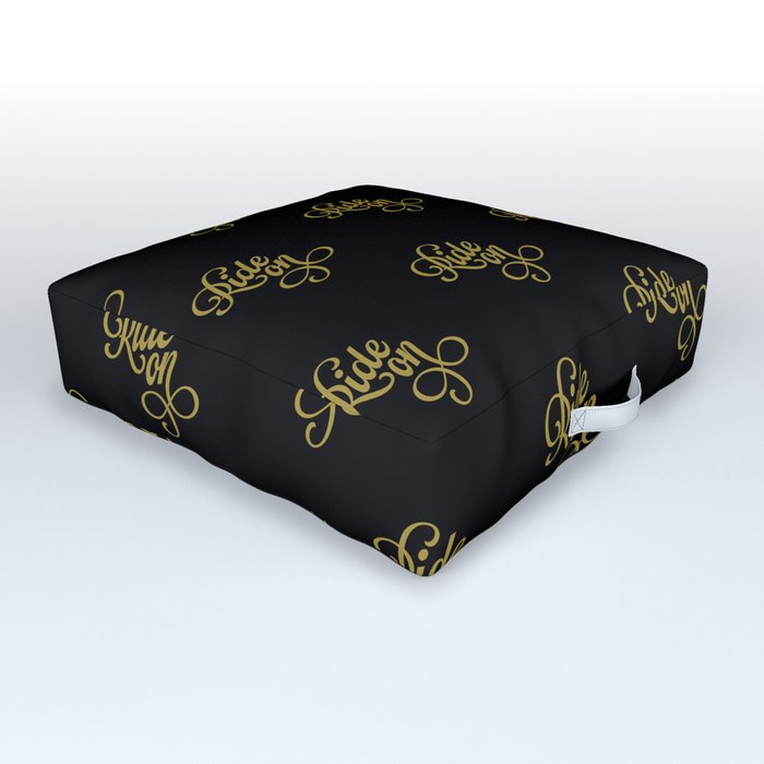 Ride On – Black/Gold Outdoor Floor Cushion