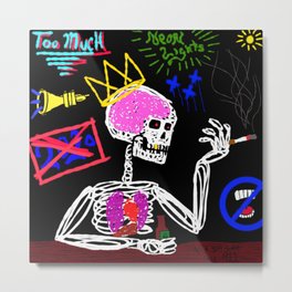 Call Me When It's Over Metal Print | Skeleton, Inspired, 2020, Dmartwork, Portrait, Artwork, New, Colorful, Art, Cool 