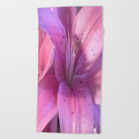 Lily: A Closeup Beach Towel
