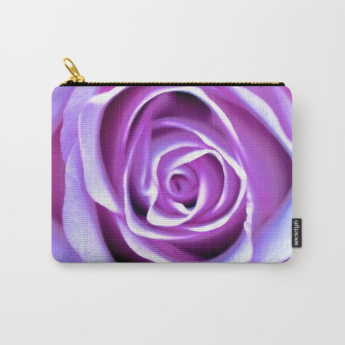 Pink-Purple Rose Blooming Carry-All Pouch