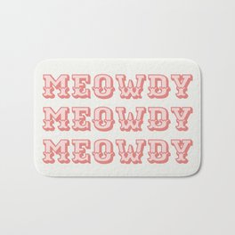 Meowdy Bath Mat | Feline, Kitty, Salute, Graphicdesign, Texas, Meowdy, Blush, Howdy, Partner 
