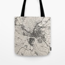 Slovakia, Bratislava - Black & White Map Tote Bag