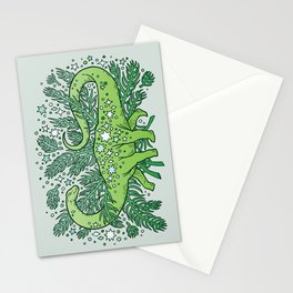 Evergreen Apatosaurus | Dinosaur Cosmic Festive Art Stationery Card