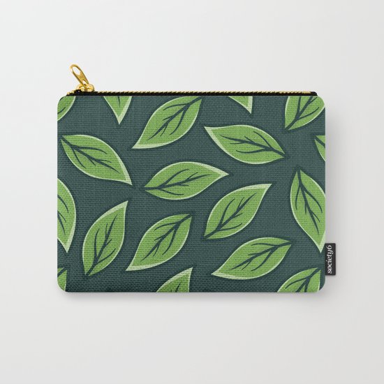 Green Leaf Pattern Carry-All Pouch