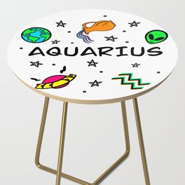 Aquarius Doodles Side Table