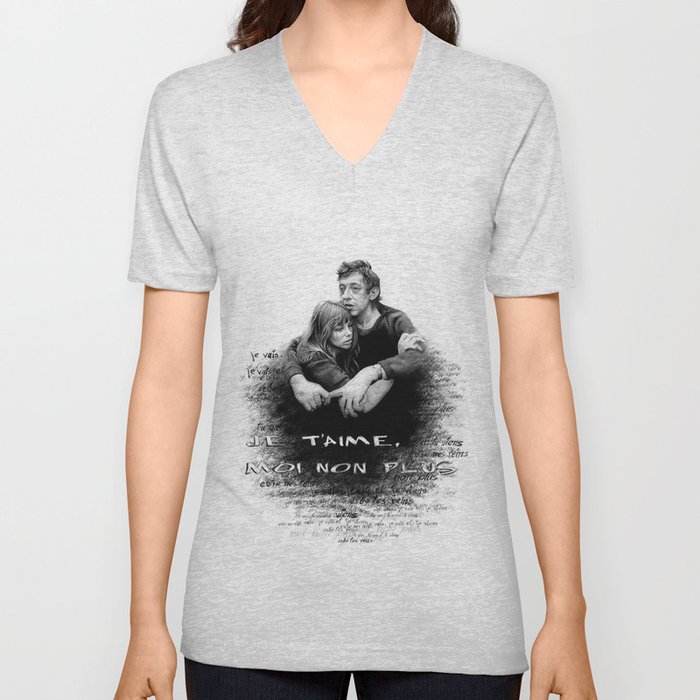 Je t'aime - Jane Birkin & Serge Gainsbourg V Neck T Shirt