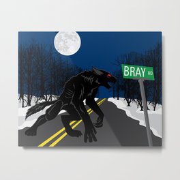 The Beast of Bray Road Metal Print | Digital, Paranormal, Graphicdesign, Monster, Dogman, Caninoid, Vector, Wolfman, Beastofbrayroad, Wisconsin 