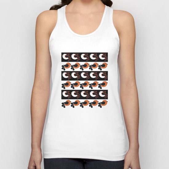 orange and white birds Unisex Tank Top