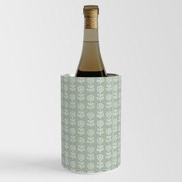 block print floral - sage Wine Chiller