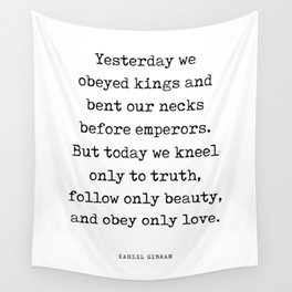 Obey only love - Kahlil Gibran Quote - Literature - Typewriter Print 1 Wall Tapestry