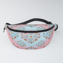 Teal and red kolam Fanny Pack