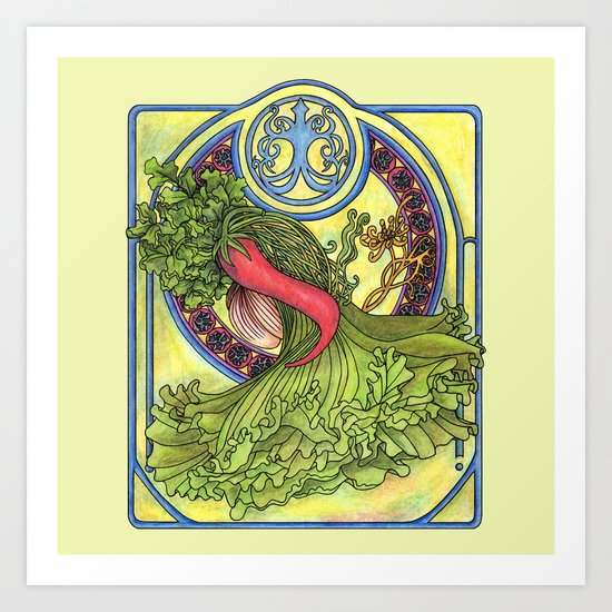 Art nouveau. Spices and vegetables Art Print