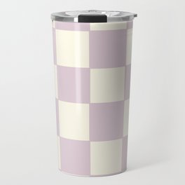 Lilac Check Pattern Travel Mug