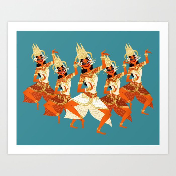Apsara Dancers Art Print