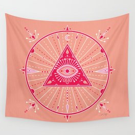 Evil Eye Mandala – Pink Wall Tapestry