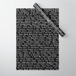 Banned Literature Internationally Print on Black Wrapping Paper