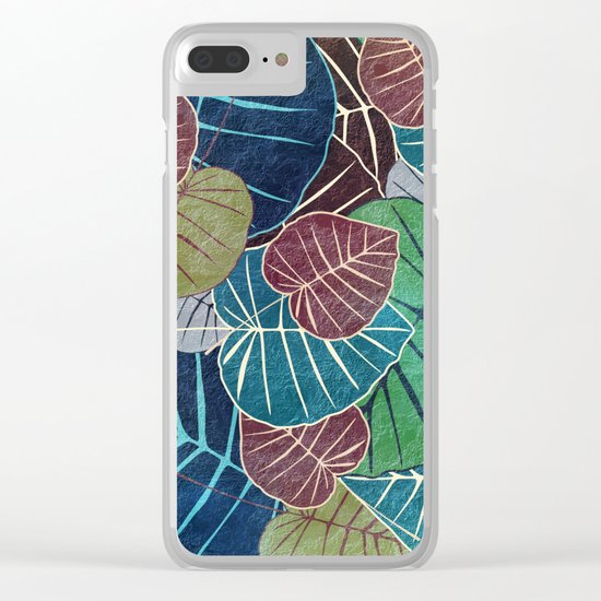Leaf Pattern 2 Clear iPhone Case