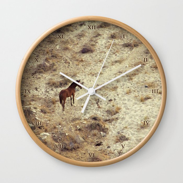 Horse in Santorini Wall Clock