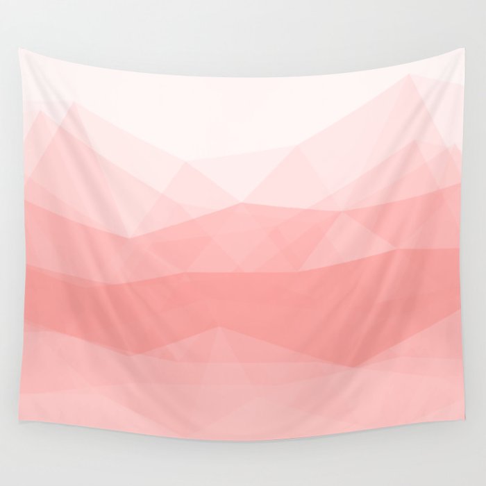 Big Sur Morning Sun - Soft Pink Geometric Abstract Wall Tapestry