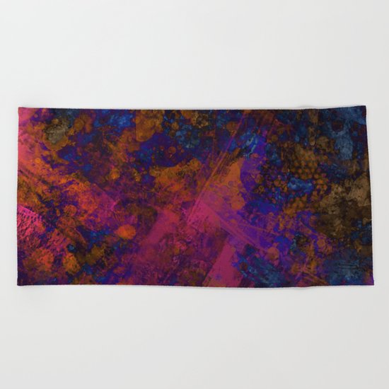 Day Dreaming - Abstract, metallic, textured, paint splatter style artwork Beach Towel