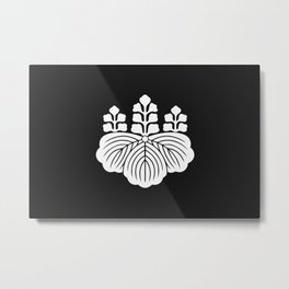 Toyotomi Clan · White Mon Metal Print | Flag, Emblem, Heraldry, Japan, Flower, Clan, Mon, Kamon, Paulownia, Mondokoro 
