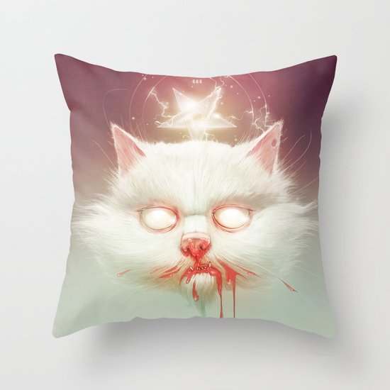The Hell Kitty Throw Pillow