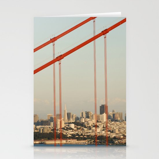 Golden San Gate Francisco Bridge Stationery Cards
