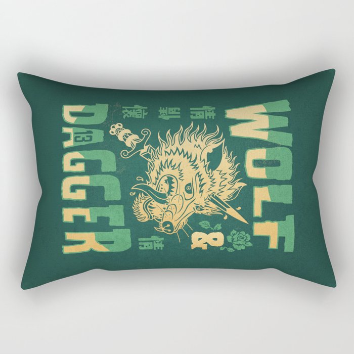 Wolf & Dagger - Color Rectangular Pillow