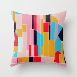 90s Colorful Abstract 8 Throw Pillow