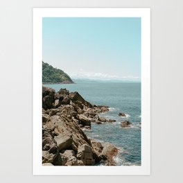 Rocks on the coast of San Sebastián  Art Print