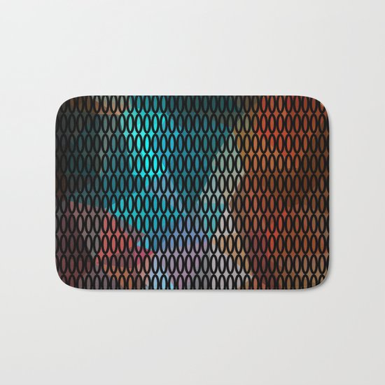 Abstract background of triangles polygon print. Bright dark design colors Bath Mat