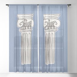 Greek ionic column Sheer Curtain