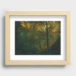 The Jungle ᐅ Ecoline painting ᐅ Watercolor drawing ᐅ Nature ᐅ Rainforest Recessed Framed Print