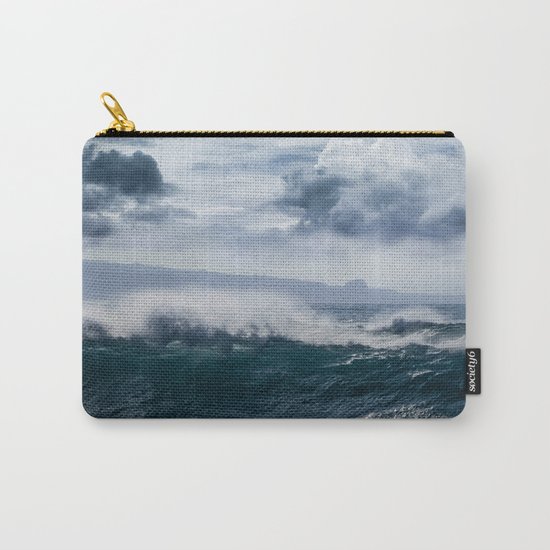 He inoa wehi no Hookipa Pacific Ocean Stormy Sea Carry-All Pouch