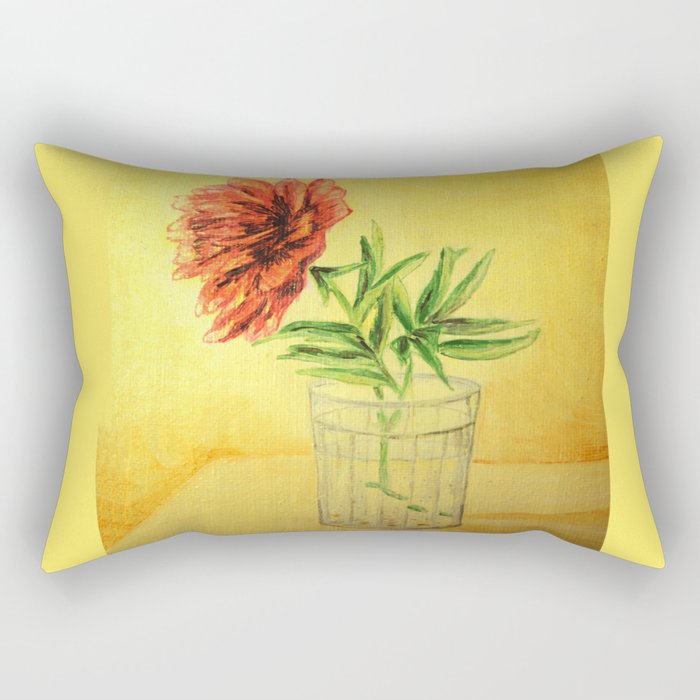 flower in a glass . illustration  ( https://society6.com/totalflora/collection ) Rectangular Pillow