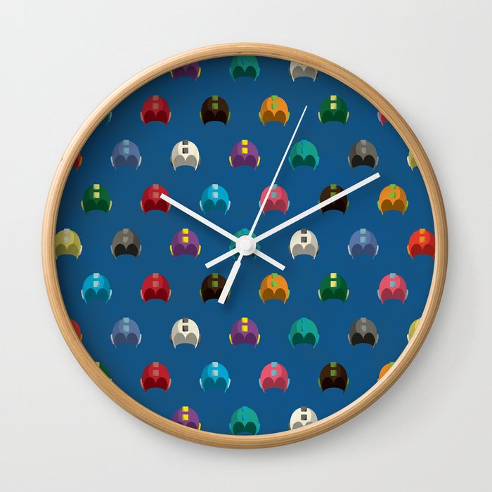 Cool Colorful Megaman Helmet Pattern Wall Clock